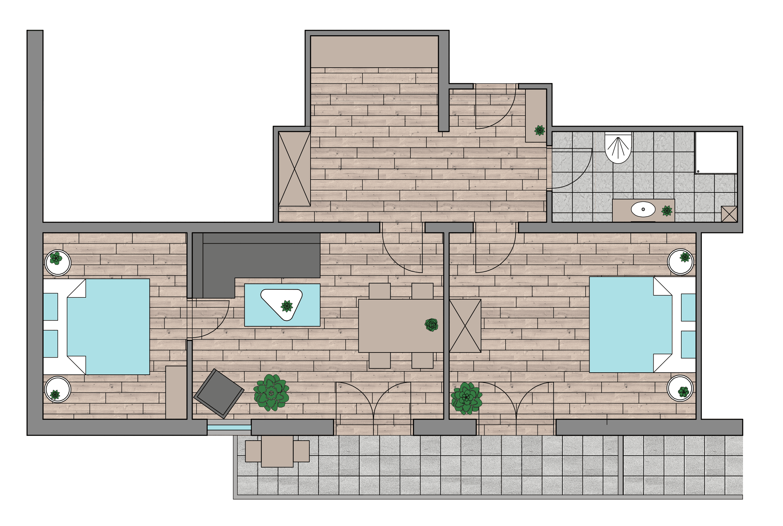 Ground plan of the room